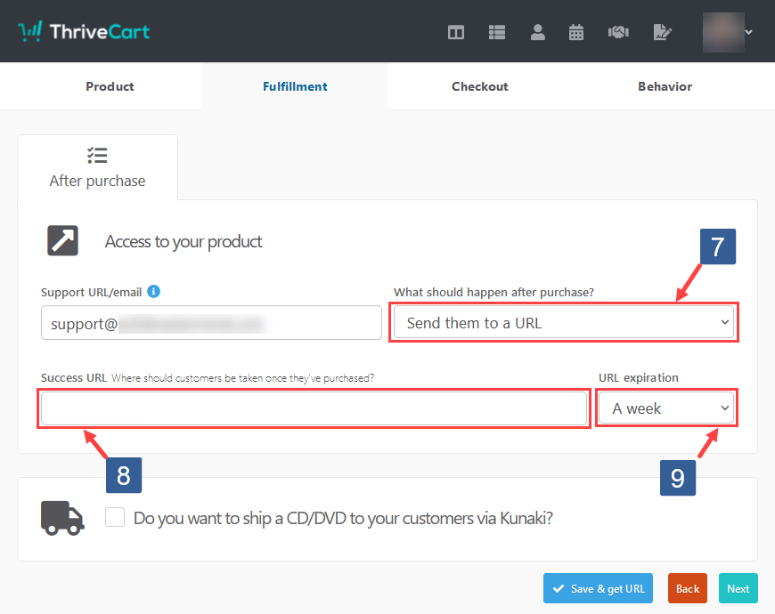 Steps to configure ThriveCart fulfillment