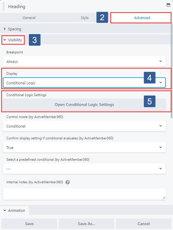 Steps to select Beaver Themer conditional logic to control Beaver Builder module/column/row display