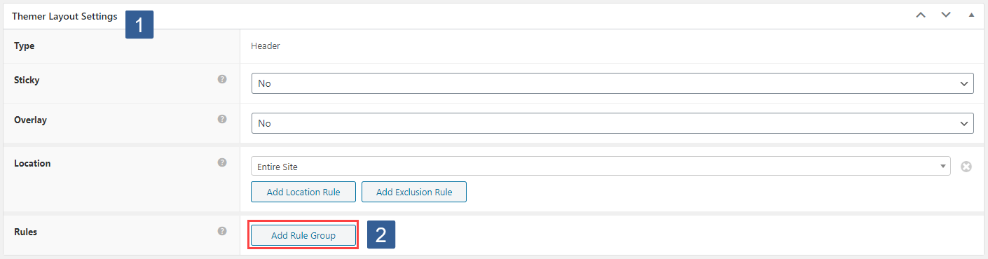 Steps to select Beaver Themer rule group to control Beaver Themer layout display