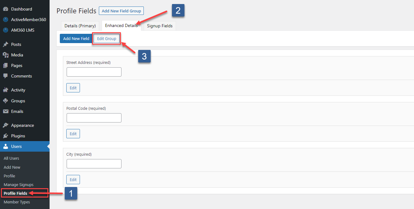 BuddyPress/BuddyBoss Field Group (Field Set) Access - Step 1