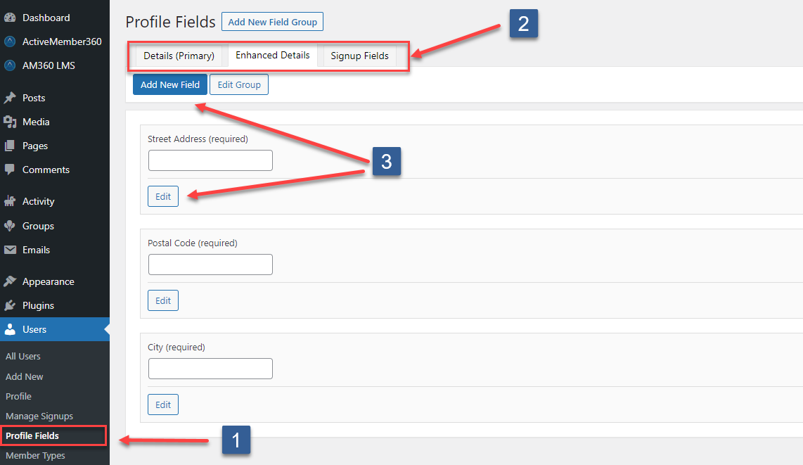 BuddyPress/BuddyBoss Field Sync Step 1