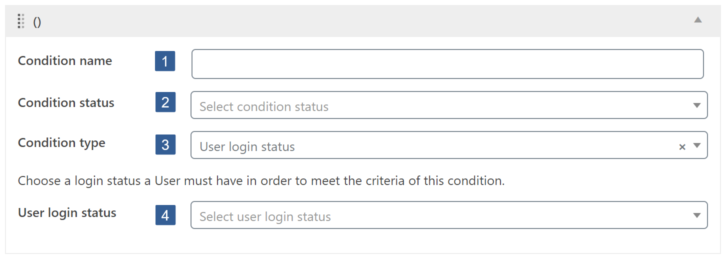 Steps for specifying User login status condition