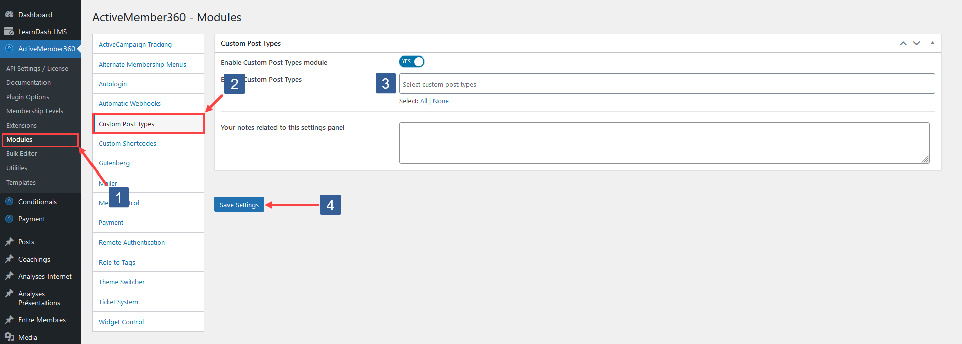 Steps to enable Custom Post Types