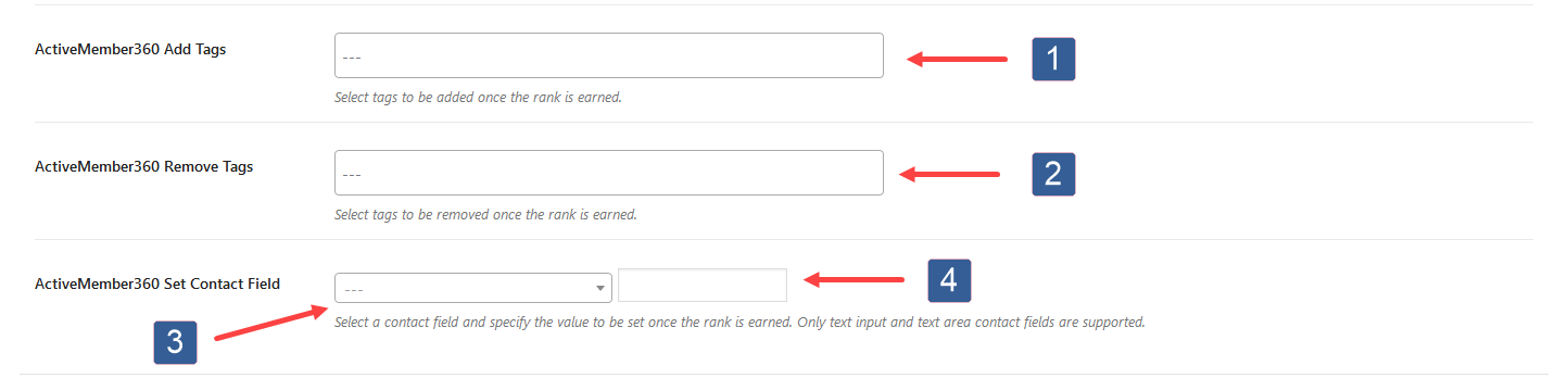 Configuring Actions When Rank Earned