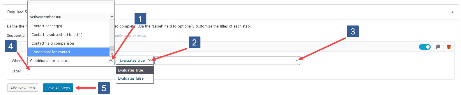Configuring Add New Required Step For Conditional