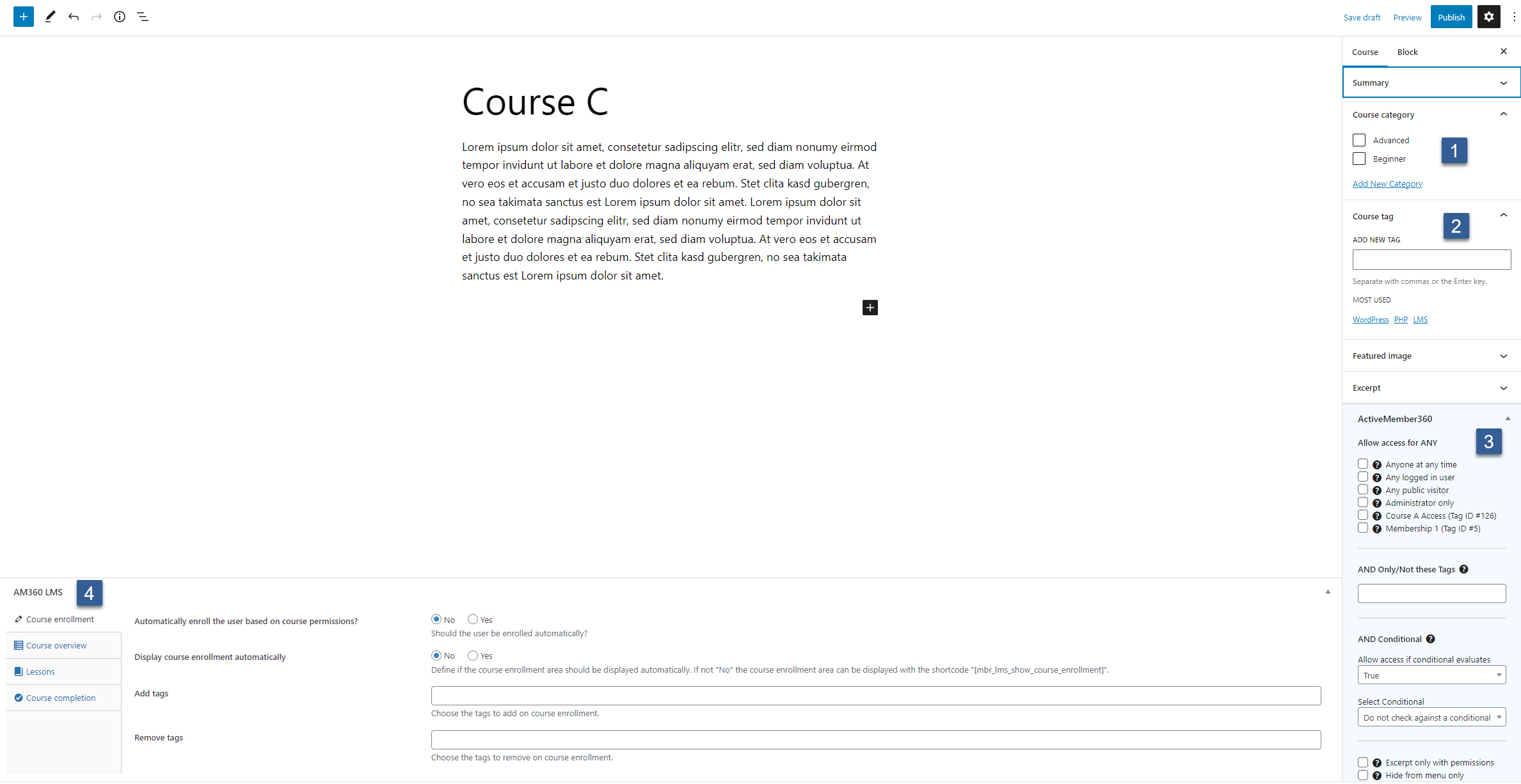 How to create a course - Basic course settings