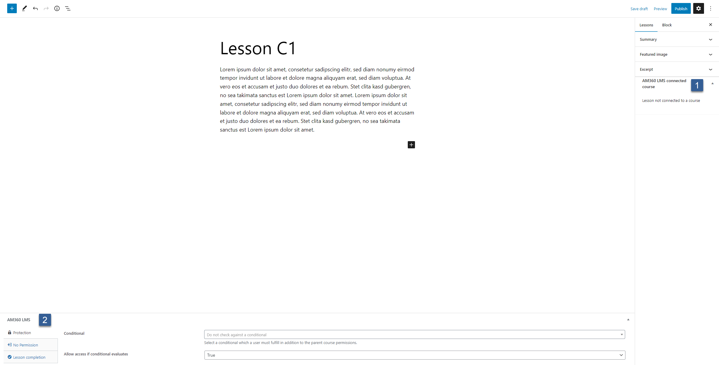 How to create a lesson - Basic lesson settings