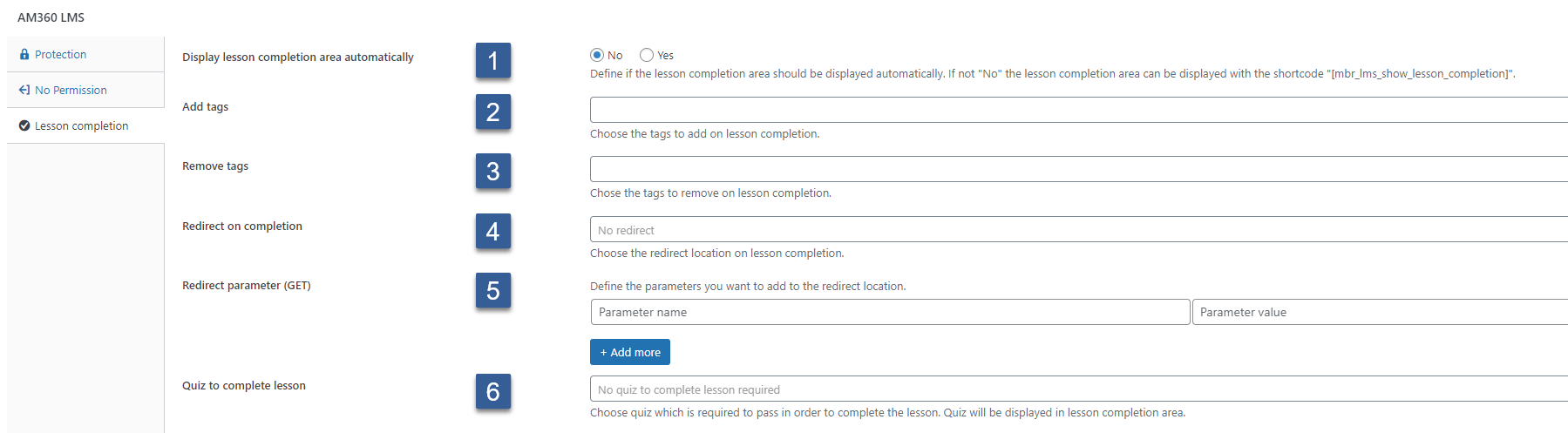 How to create a lesson - Lesson completion