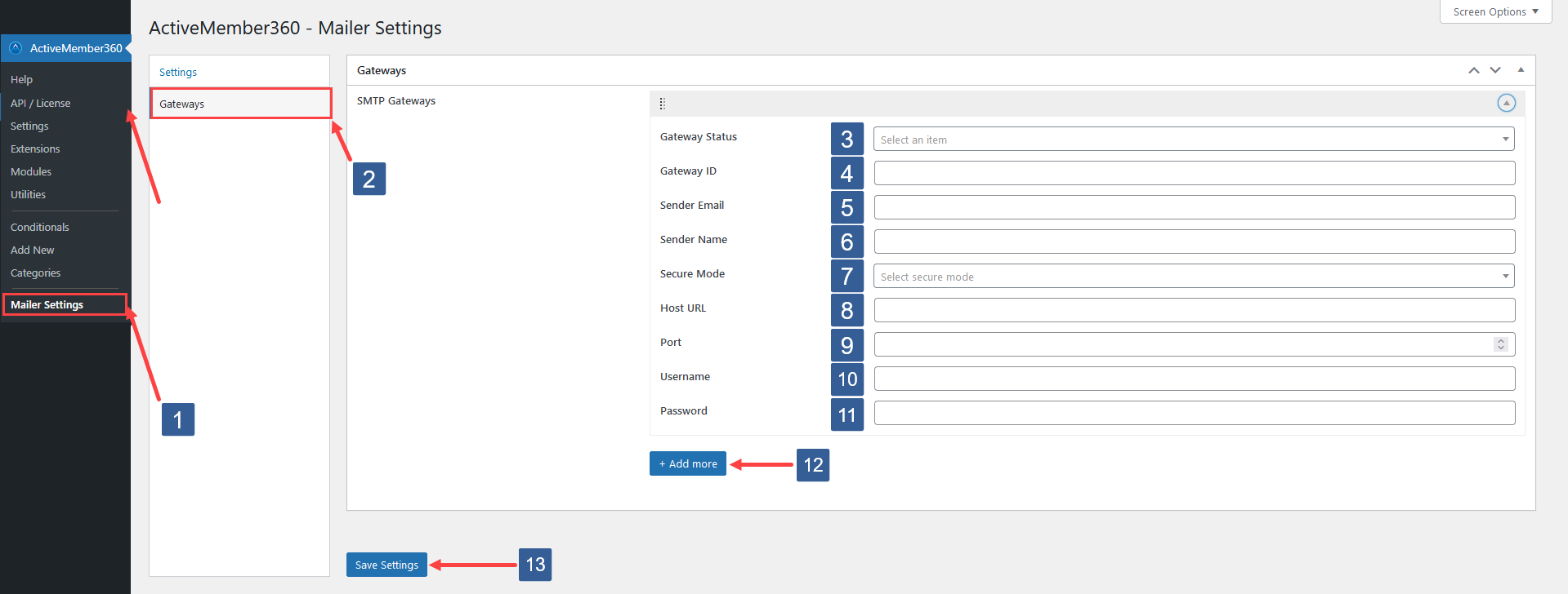 Steps to configure SMTP gateways for Mailer module