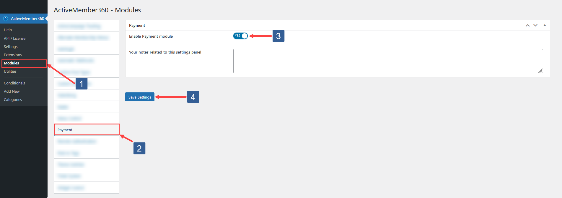 Steps to activate Payment Module