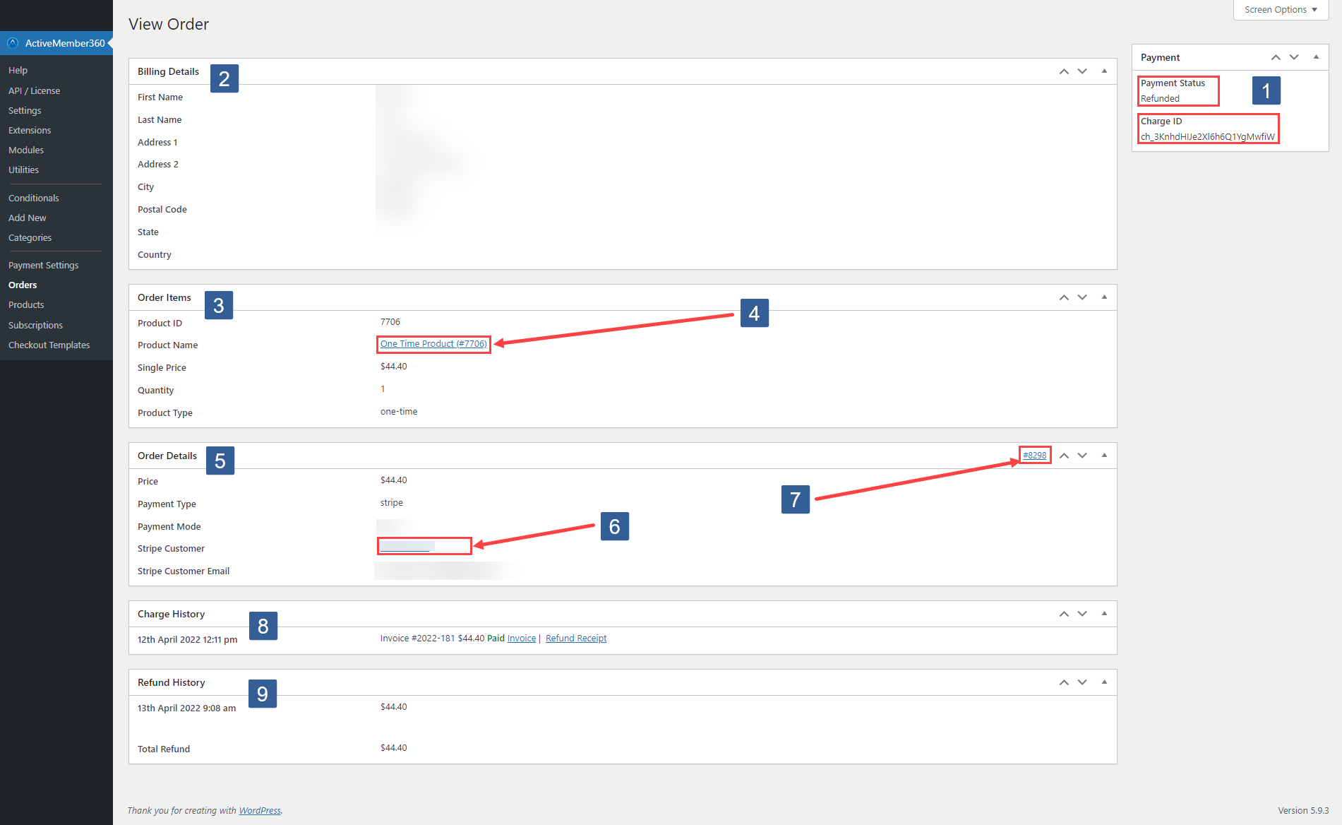 Payment Module product order