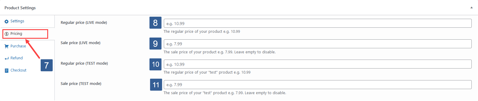 Steps to define Payment Module product pricing