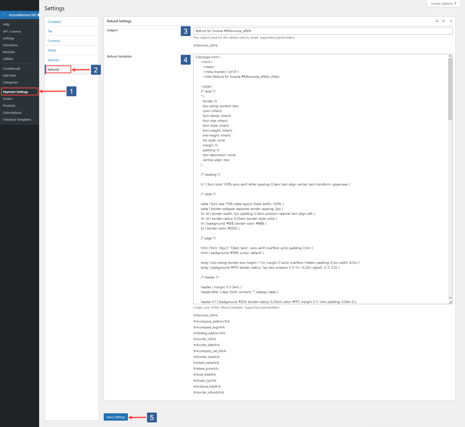 Steps to define Payment Module refund settings