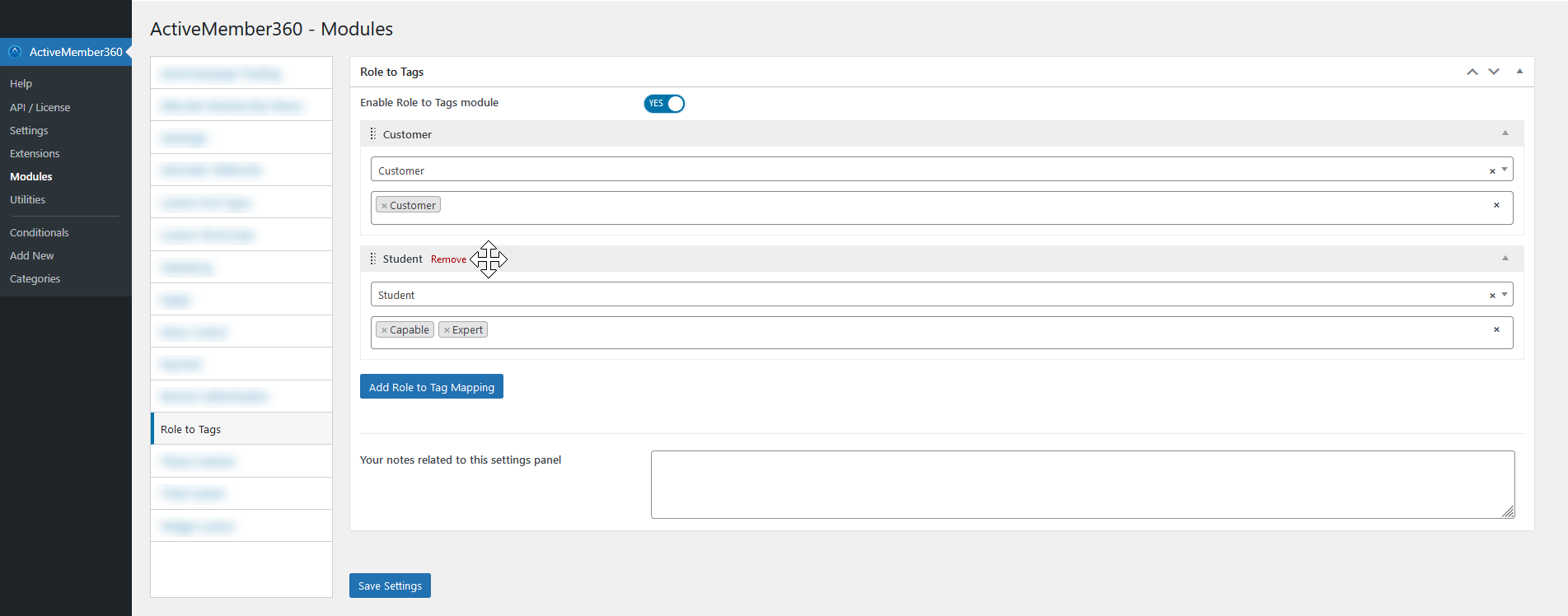 Steps to reorder Role To Tags