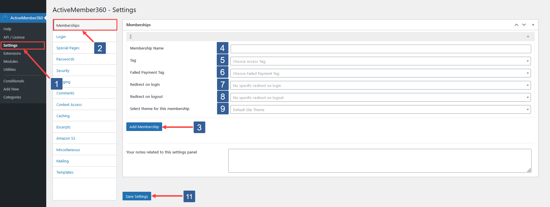 Steps for adding an ActiveMember360 Membership