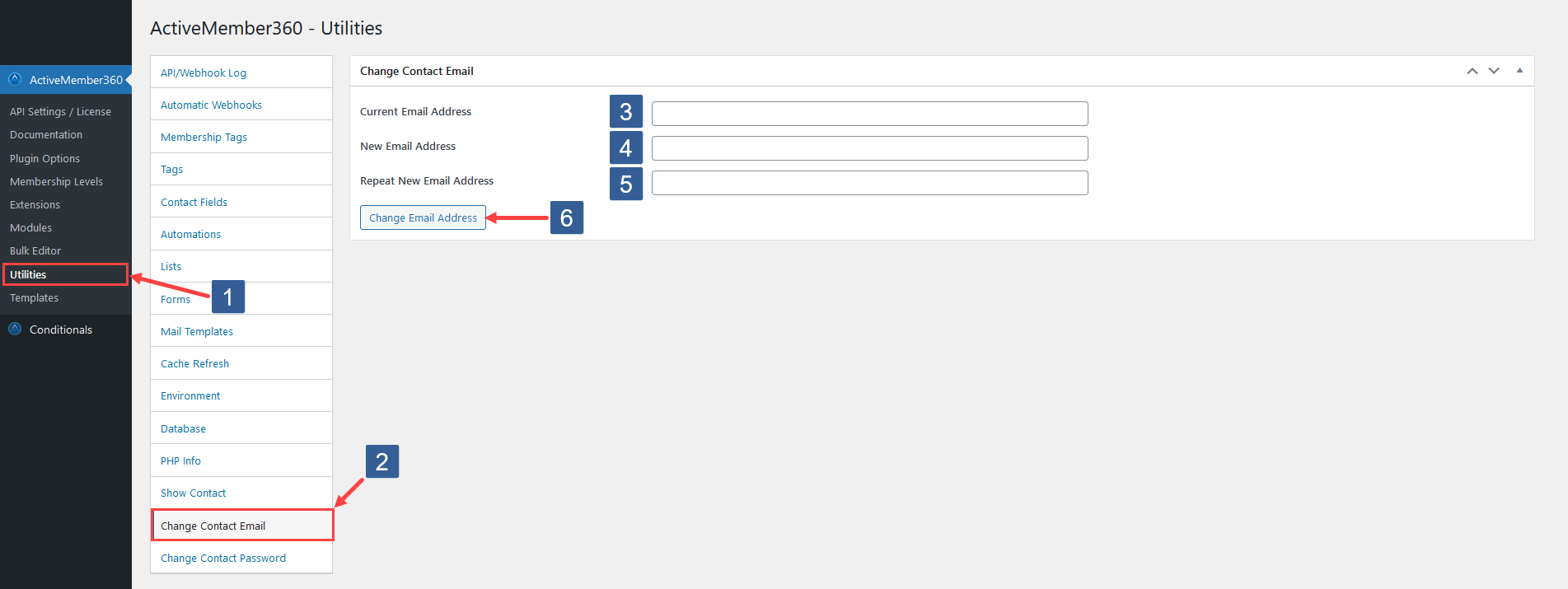 Steps to change Contact/User Email address