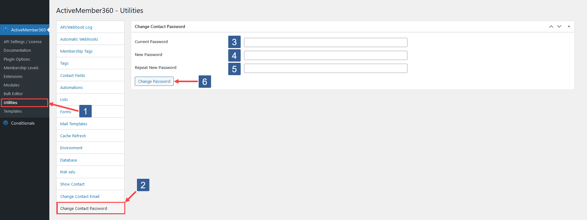 Steps to show Contact/User Password